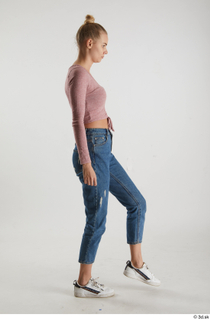 Kate Jones  1 blue jeans casual dressed pink long…